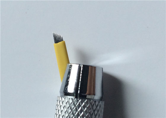 Cina 0.25mm 7 Pin Alis 3D Microblading Needles Stainless Steel Untuk Makeup Permanen pemasok