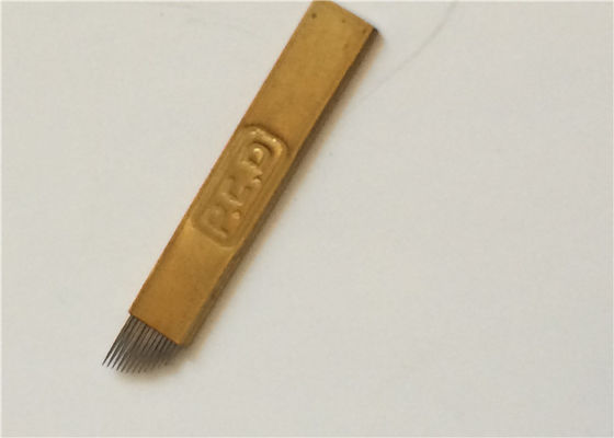 Cina Jarum Microblading Tato PCD Emas 0.5mm Tebal Peralatan Rias Permanen pemasok
