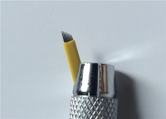 Cina Jarum Microblading Tato Makeup Permanen, Pisau Tato 0.25mm 7 Pin pemasok