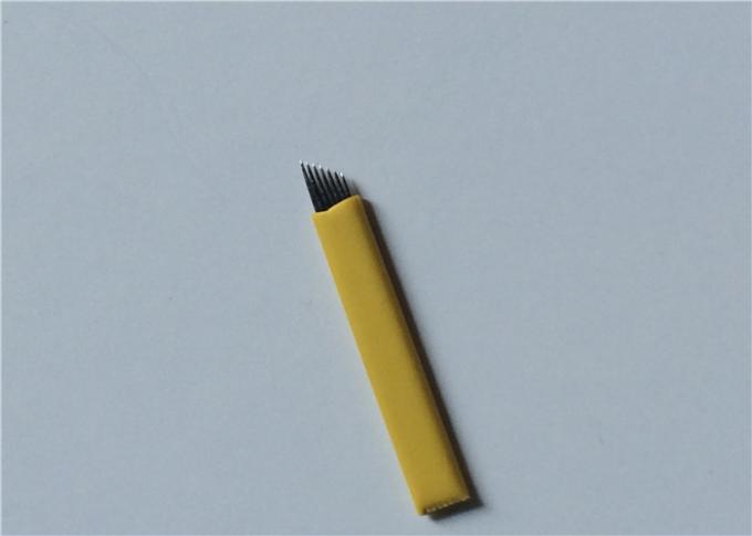 Jarum Microblading Tato Makeup Permanen, Pisau Tato 0.25mm 7 Pin 0