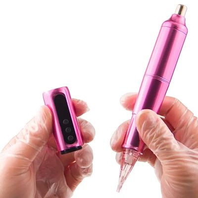 Scalp Mikropigmentasi alis Eyeline bibir Rotary Tato Kartrid Pen Baja tahan karat dengan catu daya baterai listrik pemasok