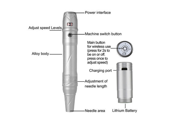 Mesin Wireless PMU Pen Tato, Mesin Tato Makeup Mikroblading Listrik pemasok