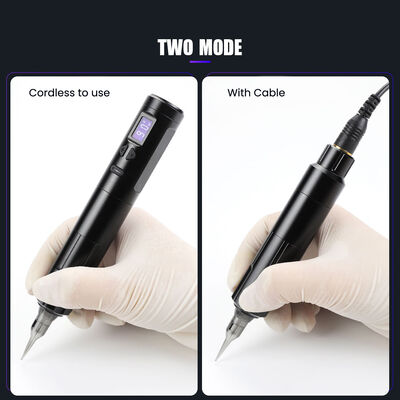 Wireless Dermografo Electric Tattoo Machine Cordless Permanent Makeup Machine Aluminium 2 Baterai Kepala RCA Konektor Model pemasok