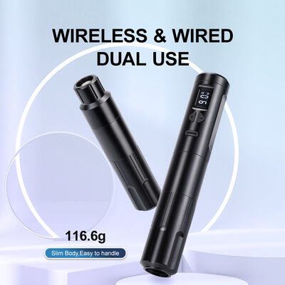 Wireless Dermografo Electric Tattoo Machine Cordless Permanent Makeup Machine Aluminium 2 Baterai Kepala RCA Konektor Model pemasok