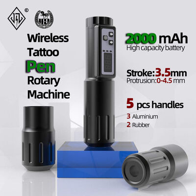 Layar LCD Listrik 2000mAh Baterai Senapan Tato RCA Wireless Rotary Mesin Tato Pen Kit untuk seniman tato pemasok
