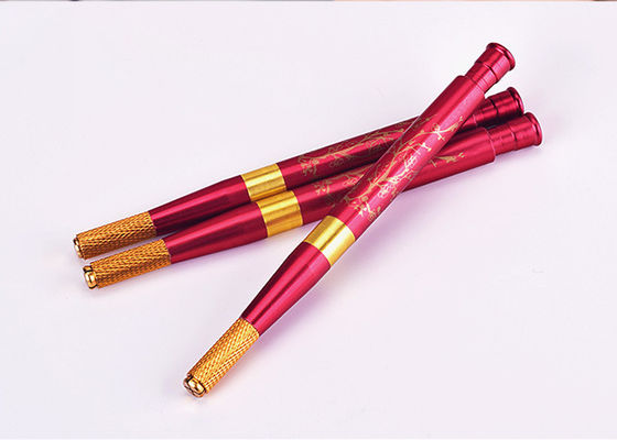 Red Lucky Eyebrow Microblade Needle Tattoo Manual Pen pemasok