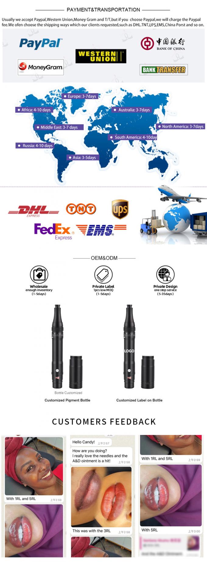 Mesin tato alis baterai profesional dengan tonjolan jarum 0-3.5mm dan desain nirkabel 13