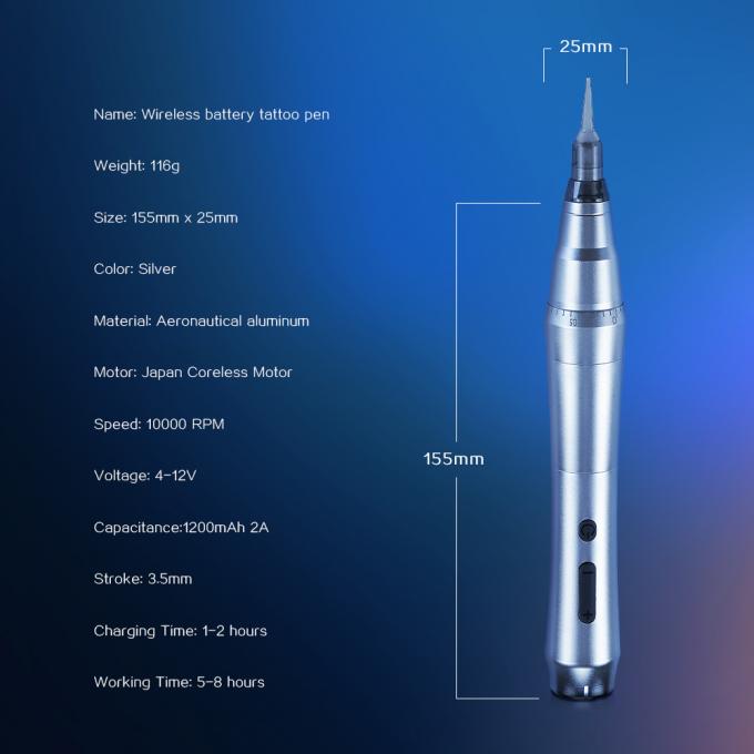 Mesin Dermografo Wireless SPMU Wireless Eyebrow Permanent Makeup Universal Cartridge Microblading Machine Pen Tato 2