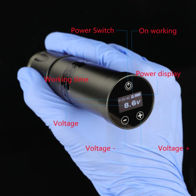 Stainless Steel 1800mAh NARW Wireless Tattoo Machine 1-OLED Display Touch Screen Baterai Rotary Tattoo Gun Tattoo Pen dengan Daya RCA 2