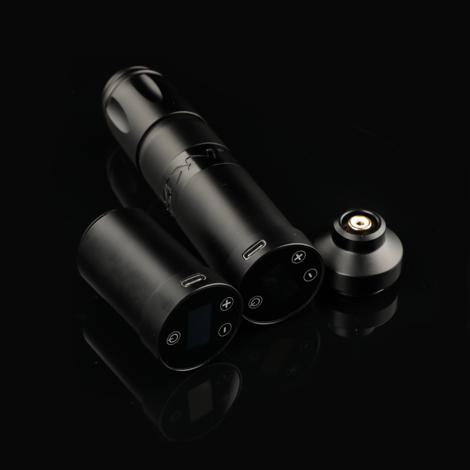Stainless Steel 1800mAh NARW Wireless Tattoo Machine 1-OLED Display Touch Screen Baterai Rotary Tattoo Gun Tattoo Pen dengan Daya RCA 5