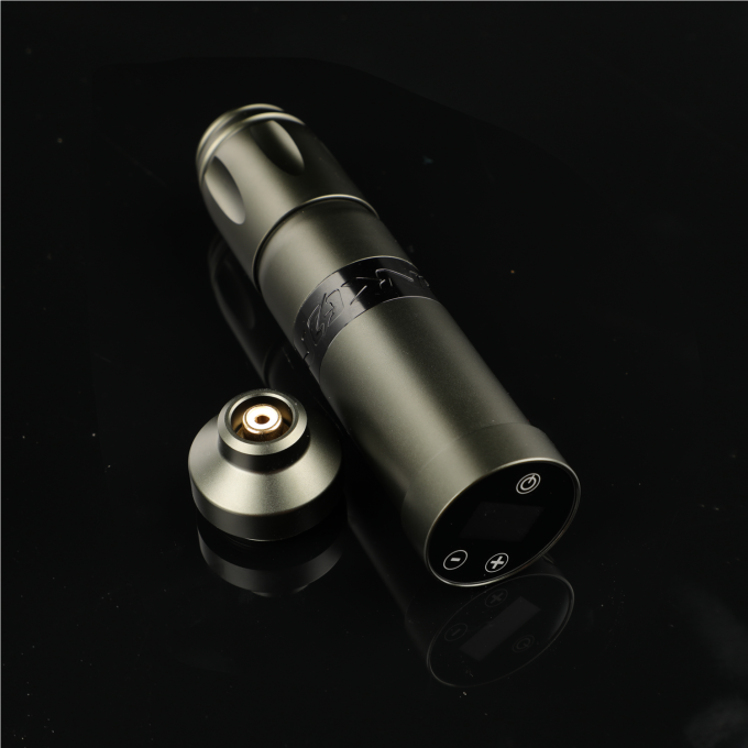 Stainless Steel 1800mAh NARW Wireless Tattoo Machine 1-OLED Display Touch Screen Baterai Rotary Tattoo Gun Tattoo Pen dengan Daya RCA 8