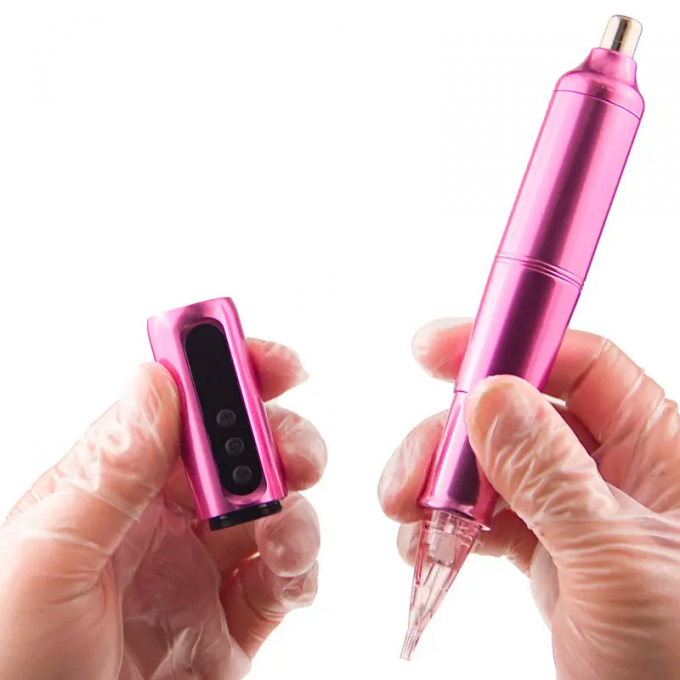 Scalp Mikropigmentasi alis Eyeline bibir Rotary Tato Kartrid Pen Baja tahan karat dengan catu daya baterai listrik 6