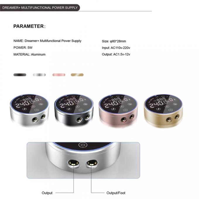 80*28mm Abu-abu AV1.5V-12V H8 Smart Power Supply Dual LCD Touch Screen Mesin Tato Berwarna Tegangan Cerdas Digital 2