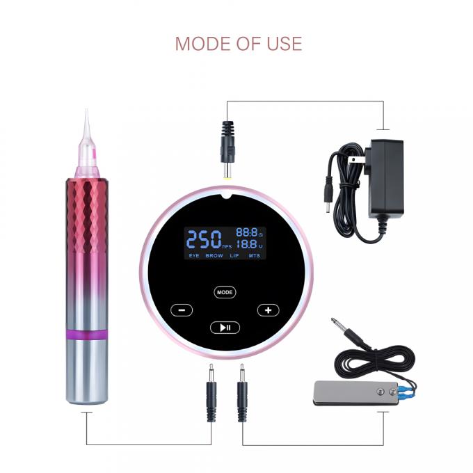 Kit Mesin Mikroblading Profesional Digital dengan Pen Mesin Tato Rotary Permanen 7