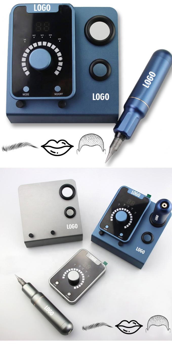 Alat Mikropigmentasi Kulit Kepala Tipe Senapan Listrik SMP dengan Makeup Permanen dan Mesin Tato Motor Swiss dalam Hitam Biru 8