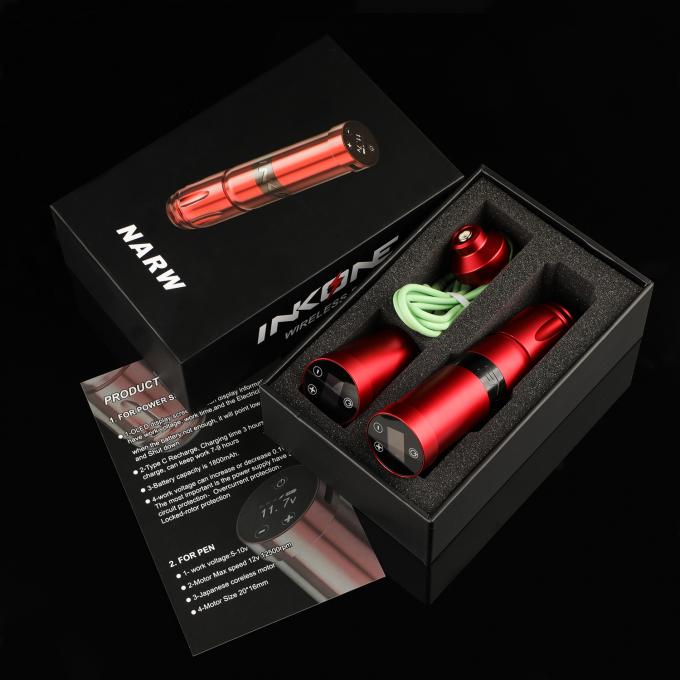 INKONE NARW Brand Digital LCD Touch Screen Display 1800mAh Baterai Tato Pen Micropigmentation Mesin Wireless Mesin Tato 16