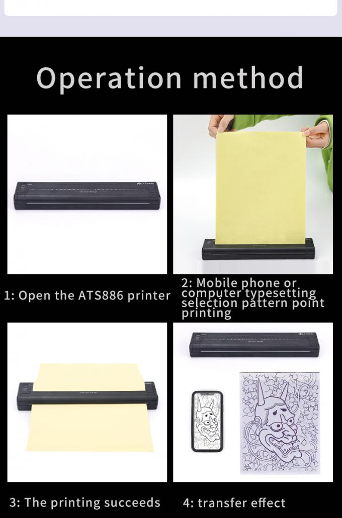 12000mAh Mini Printer Tattoo Stencil Thermal Copying Machine Wireless Transfer Printer Mesin Printer Tattoo 8