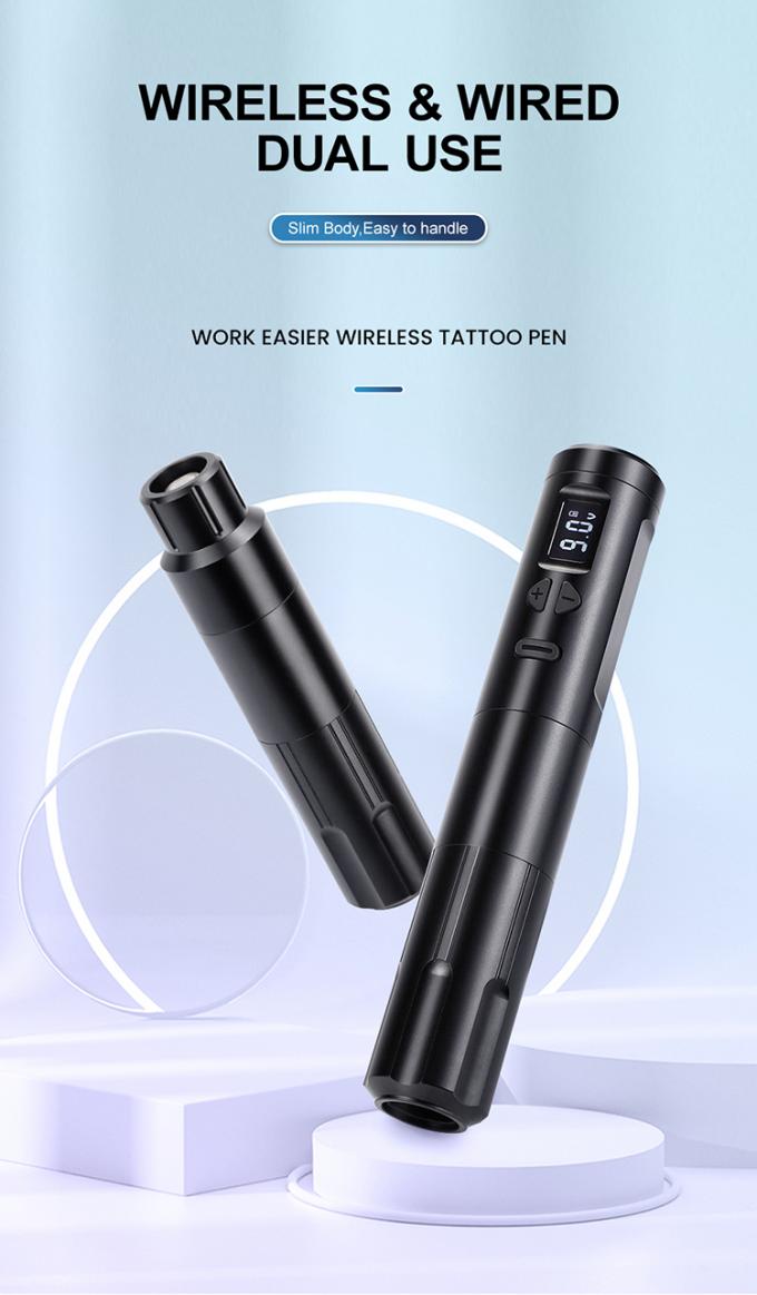 Wireless Dermografo Electric Tattoo Machine Cordless Permanent Makeup Machine Aluminium 2 Baterai Kepala RCA Konektor Model 0