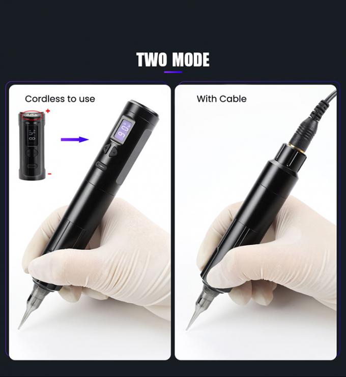Wireless Dermografo Electric Tattoo Machine Cordless Permanent Makeup Machine Aluminium 2 Baterai Kepala RCA Konektor Model 8