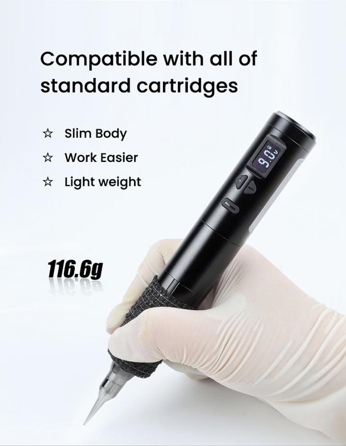 Wireless Dermografo Electric Tattoo Machine Cordless Permanent Makeup Machine Aluminium 2 Baterai Kepala RCA Konektor Model 12