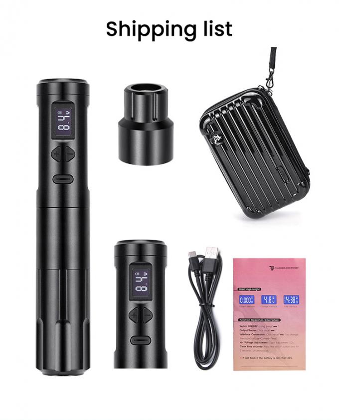 Wireless Dermografo Electric Tattoo Machine Cordless Permanent Makeup Machine Aluminium 2 Baterai Kepala RCA Konektor Model 18
