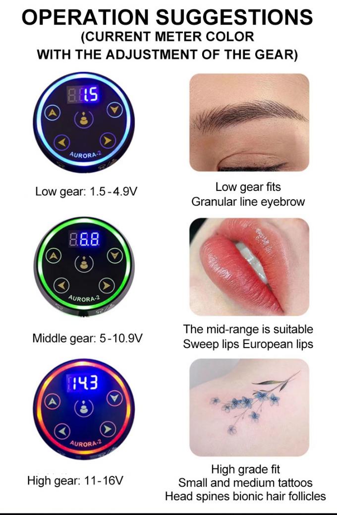 Set Mesin Tato Rotary dengan catu daya Aurora II Kit Pen Tato Populer Termasuk Senapan Tato 10