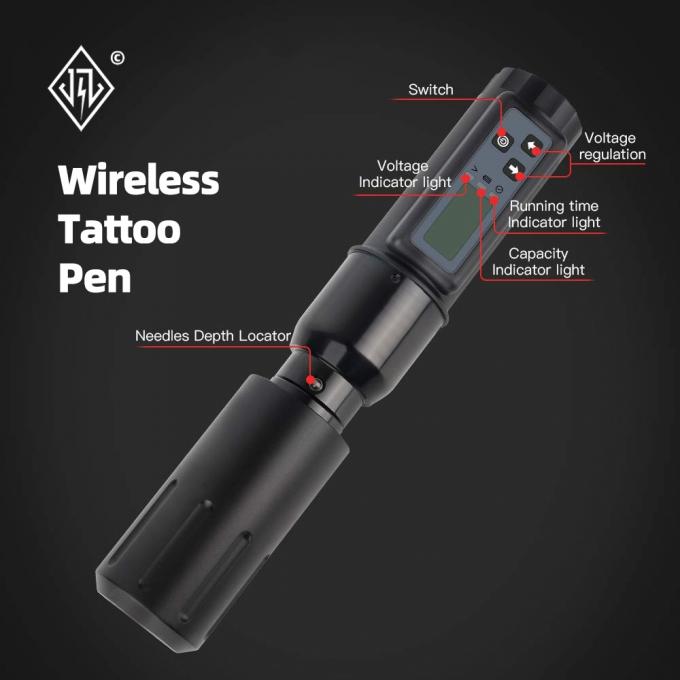 Layar LCD Listrik 2000mAh Baterai Senapan Tato RCA Wireless Rotary Mesin Tato Pen Kit untuk seniman tato 4