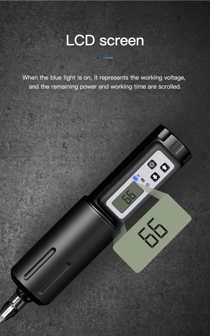 Layar LCD Listrik 2000mAh Baterai Senapan Tato RCA Wireless Rotary Mesin Tato Pen Kit untuk seniman tato 6