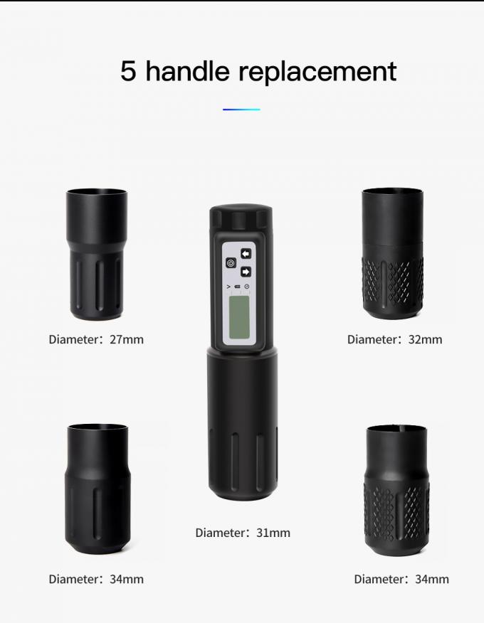 Layar LCD Listrik 2000mAh Baterai Senapan Tato RCA Wireless Rotary Mesin Tato Pen Kit untuk seniman tato 12